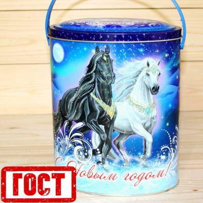 Сладкий новогодний подарок по ГОСТу в жестяной упаковке в Новоиваноском